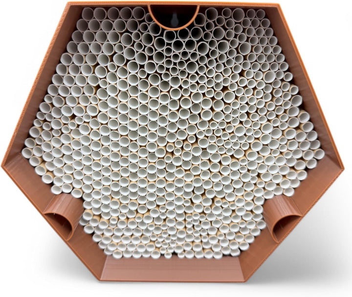 Wildbienen-Nisthilfe – absolut haltbar &amp; wetterfest. Insektenhotel mit 600 Nisthülsen. Hochwertiges