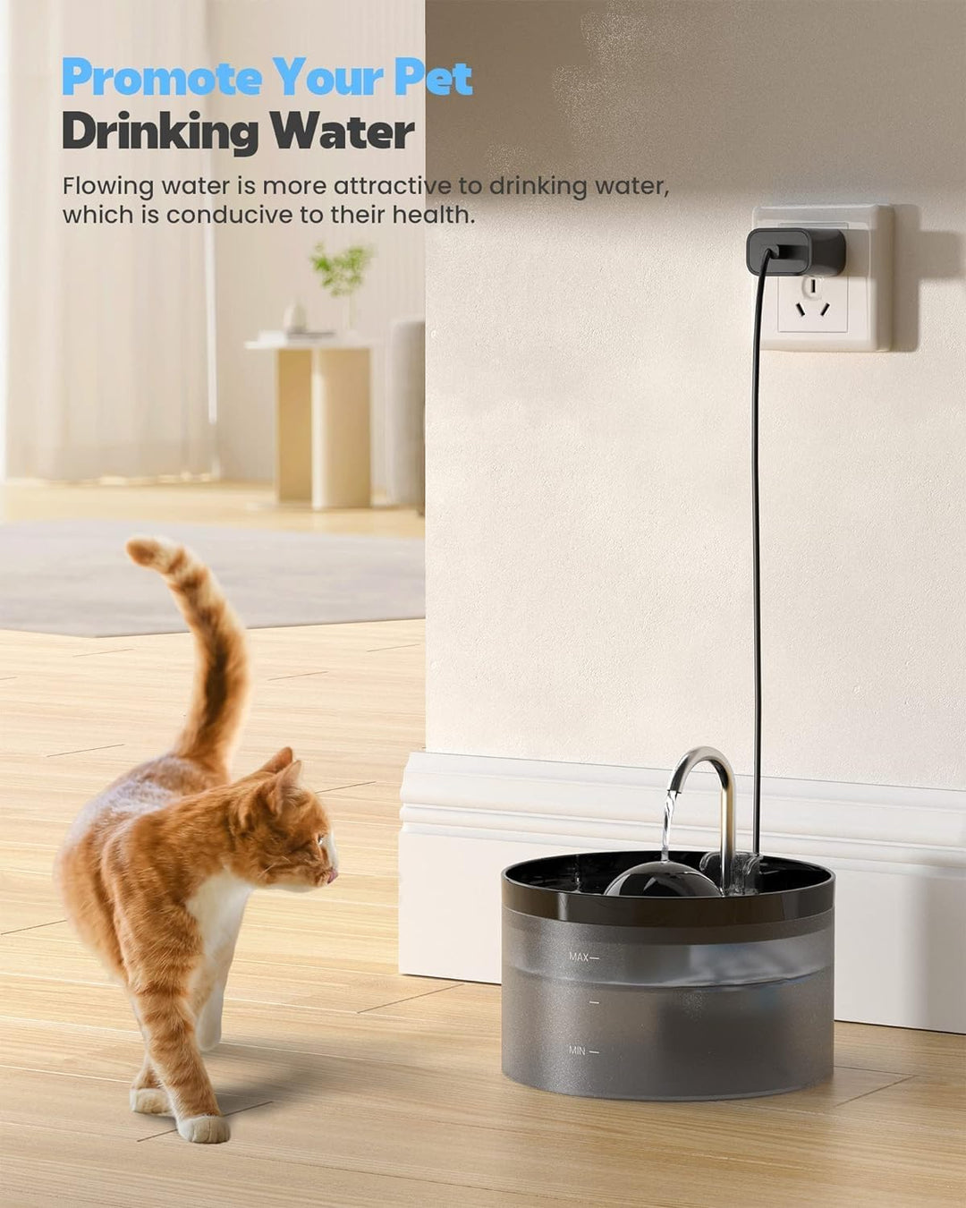 UIOOQ Katzenbrunnen, Haustierbrunnen mit Ultra-Stiller Pumpe, Aktivkohlefilter hält das Wasser Saube