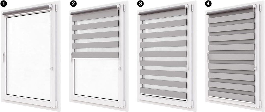 Doppelrollo ohne Bohren, 80x150 cm Stoffgrösse, Duo Rollo Klemmfix, Easyfix, lichtdurchlässig und ve