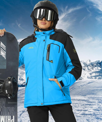 TACVASEN Damen Übergangsjacke Warm Winterjacke Gefüttert Wanderjacke Ski Jacket mit Wasserdichtem Re