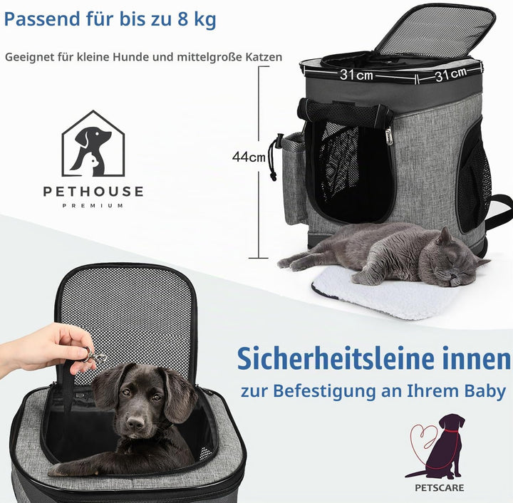 Kritter Planet Haustier-Rucksack mit Mesh-Fenster, atmungsaktive und Faltbare Hundetasche für Hunde