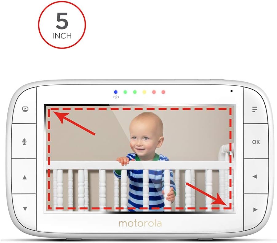 Motorola Baby MBP 50 Video-Babyphone mit Schwenk-, Neige-und Zoomfunktion, 5,0 Zoll Farbdisplay, Nac