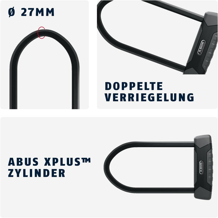 ABUS Bügelschloss Granit XPlus 540 + SH B-Halterung - Fahrradschloss mit XPlus Zylinder als Manipula