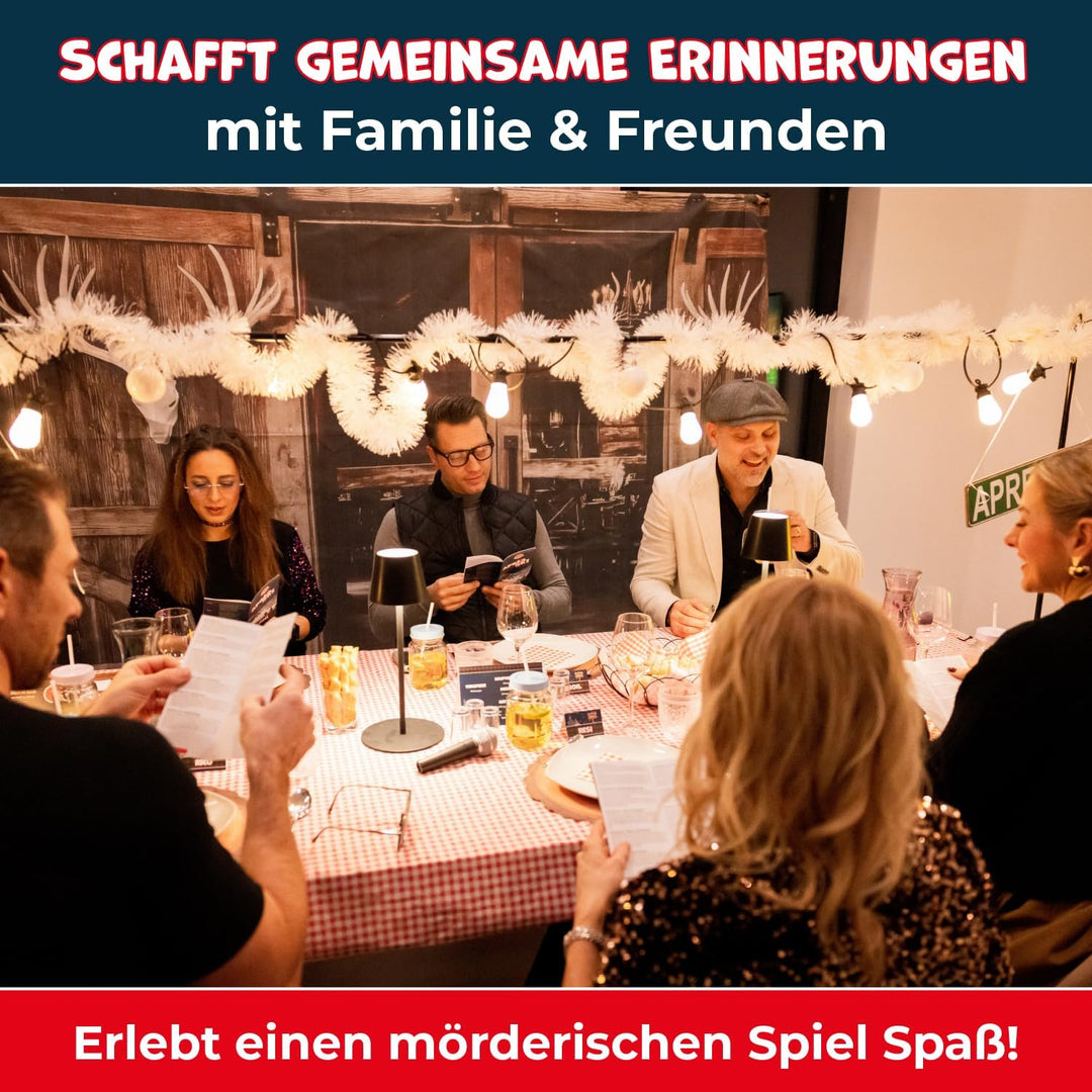 Krimidinner für Zuhause Après-Ski und Alibi für 6-8 Personen perfekt für Weihnachten Silvester und d