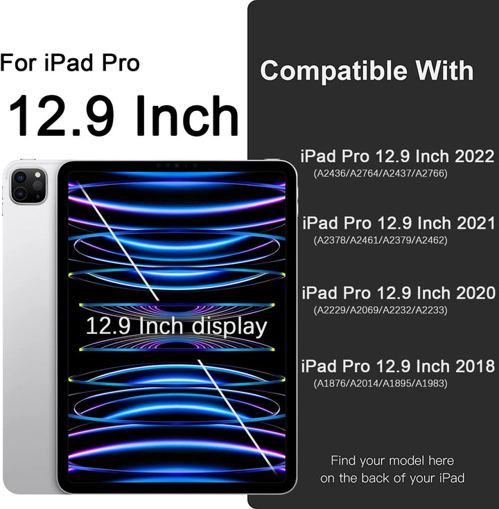 Vobafe Hülle Kompatibel mit iPad Pro 12.9 Hülle 6./5./4./3.Generation, TPU Flexible Rückseite mit St