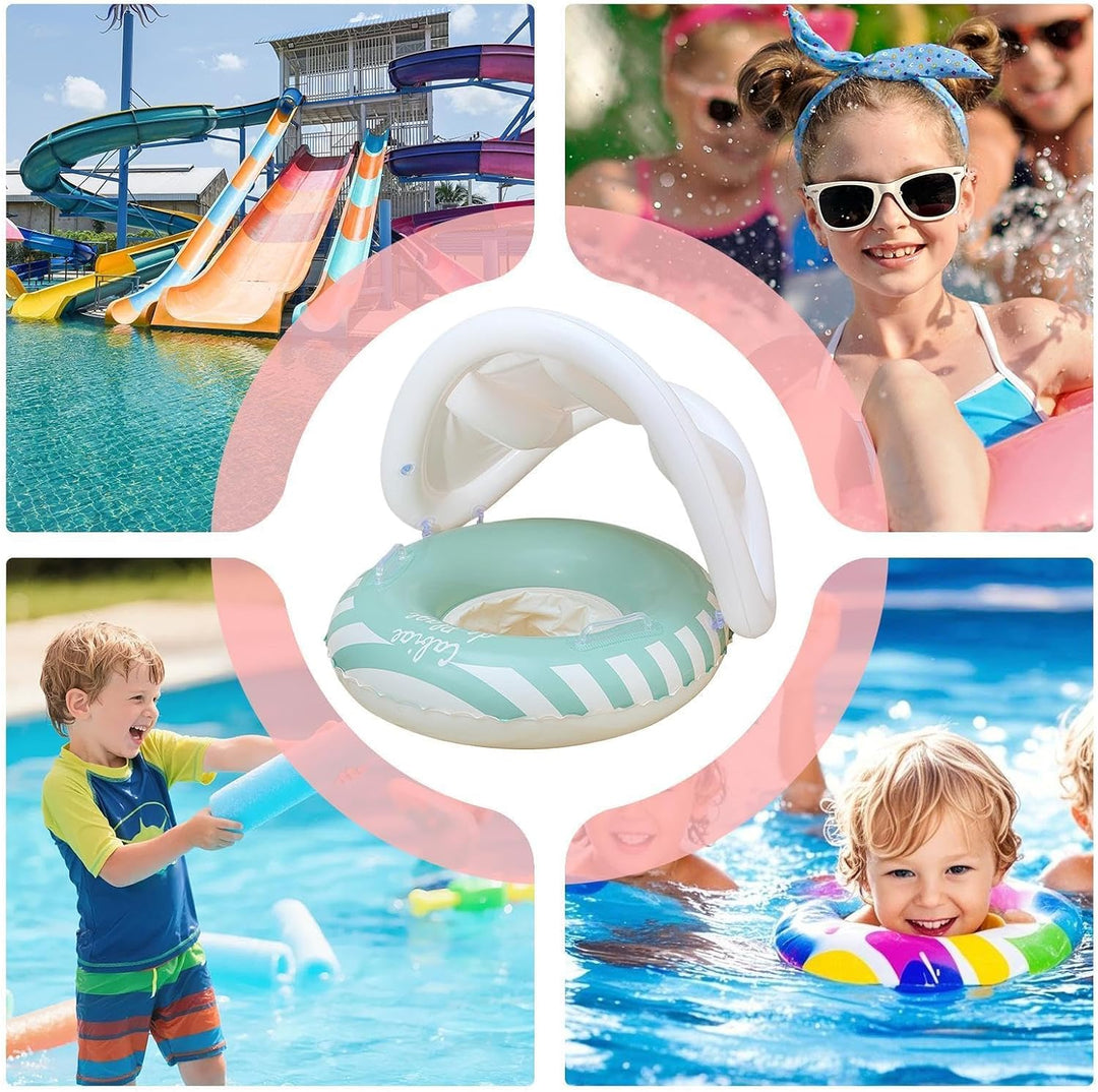 Schwimmring Mit Abnehmbarem Sonnendach, Aufblasbare Schwimmreifen Für Kinder, Schwimmsitz Sicherheit