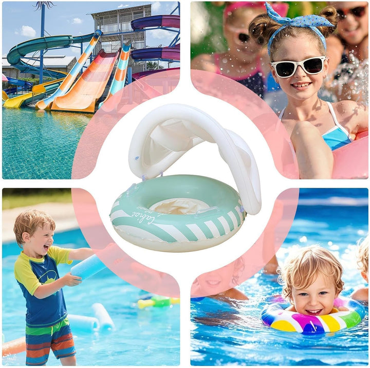 Schwimmring Mit Abnehmbarem Sonnendach, Aufblasbare Schwimmreifen Für Kinder, Schwimmsitz Sicherheit
