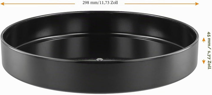 3 Stück 30cm Lazy Susan Drehteller, 360° drehbar Gewürzregal Drehteller Organizer Schwarz Metall, Dr
