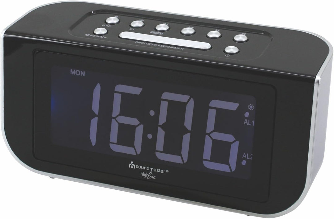 Soundmaster FUR4005 PLL UKW Funkwecker Radiowecker Wecker Dual-Alarm dimmbares Jumbo Display