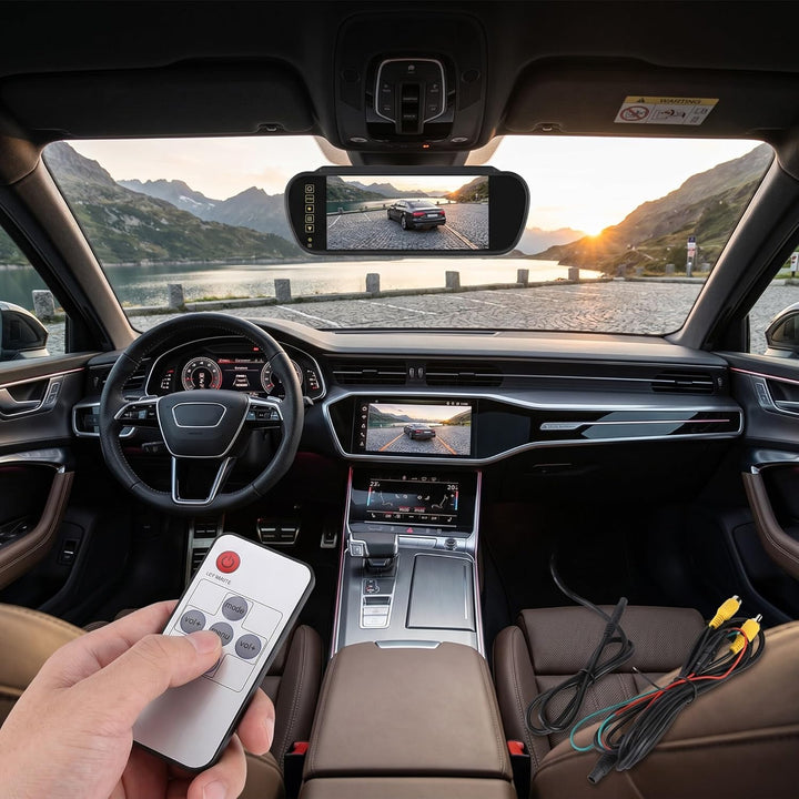 7-Zoll Auto PKW Rückspiegel Display LCD TFT Einparkhilfe Bildschirm Rückfahrkamera Rückfahrkamera-Bi