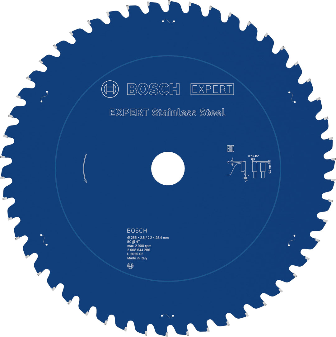 Bosch Professional Kreissägeblatt Expert for Stainless Steel (Edelstahl, 255 x 25,4 x 2,5 mm, 50 Zäh