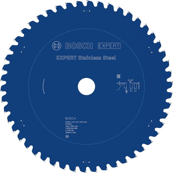 Bosch Professional Kreissägeblatt Expert for Stainless Steel (Edelstahl, 255 x 25,4 x 2,5 mm, 50 Zäh