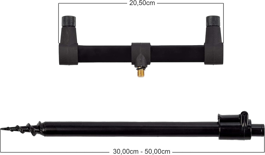 Zite Fishing Ruten-Auflagen Set - Teleskop Bank-Sticks 30-50cm & Buzzer-Bars als Rutenhalter Angel -