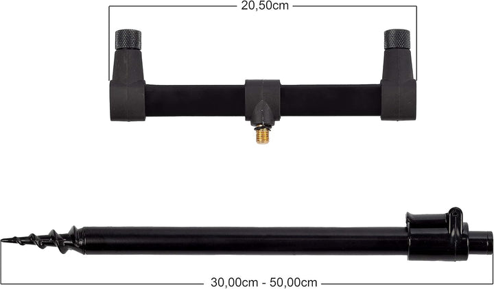 Zite Fishing Ruten-Auflagen Set - Teleskop Bank-Sticks 30-50cm & Buzzer-Bars als Rutenhalter Angel -