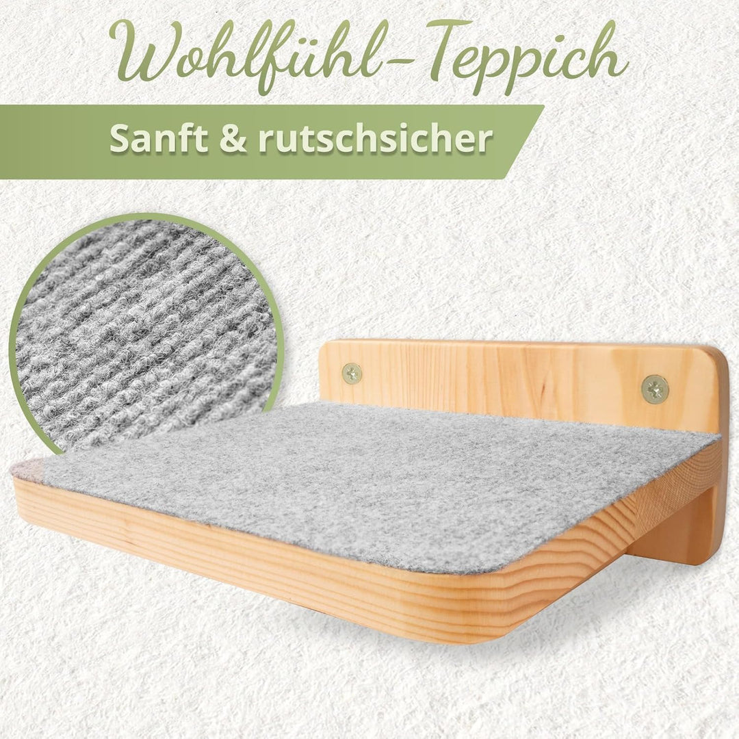 WOOWOOD®️ Kletterwand Katzen | Katzentreppen 3er-Set | Katzentreppe Wand | Katzenleiter | Katzenwand