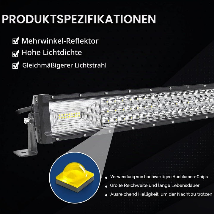 Willpower 52 Zoll 132CM 675W Led Arbeitsscheinwerfer Bar + 4 Zoll 10CM Led Scheinwerfer + Kabelbaum