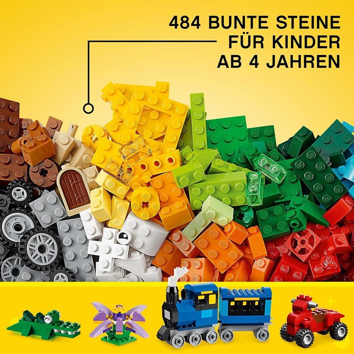 Lego Classic Bausteine Box Mittelgross + Grüne, Blaue, Weisse & Graue Lego Platte: Aufbewahrungsboxe