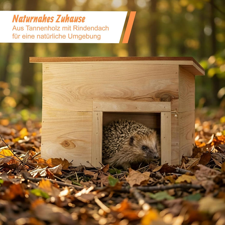Relaxdays Igelhaus für den Garten, Winterquartier und Unterschlupf, Igelhotel Tannenholz, HBT: 22,5