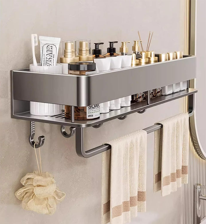 FOLAI 50cm Duschablage ohne Bohren ，rostfreie Badezimmer Organizer, schnell trocknende Badregal ohne