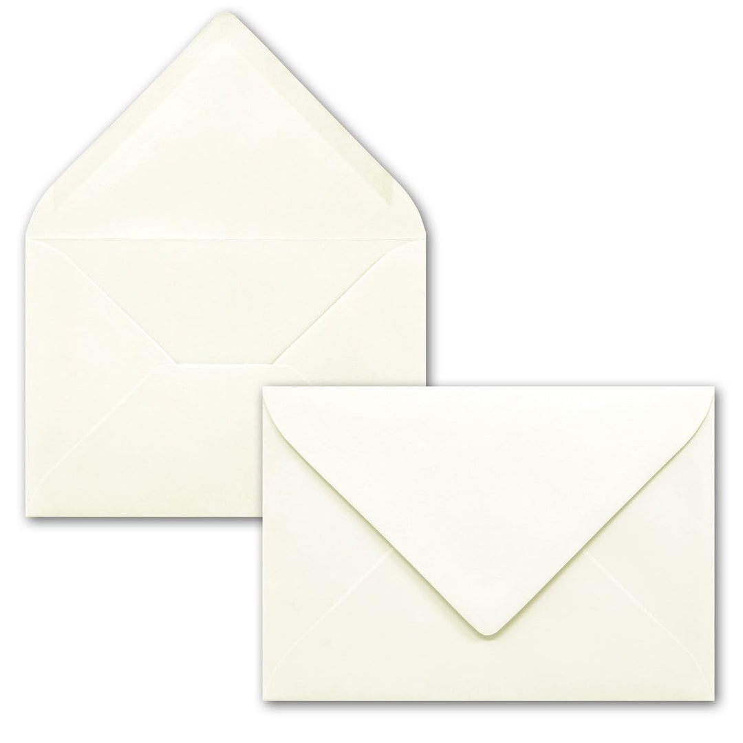500 Brief-Umschläge - Natur-Weiss - DIN C6-114 x 162 mm - Kuverts mit Nassklebung ohne Fenster für G