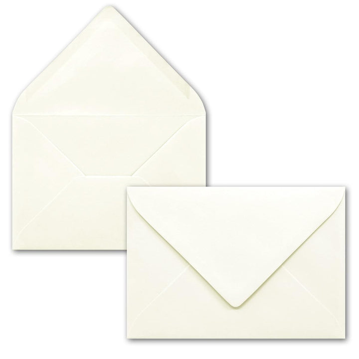 500 Brief-Umschläge - Natur-Weiss - DIN C6-114 x 162 mm - Kuverts mit Nassklebung ohne Fenster für G