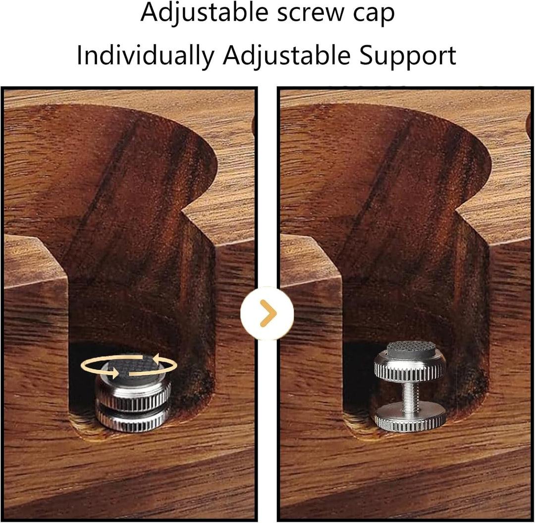 Tamperstation, Espresso Station aus Walnussholz für 58mm Tamper/Distributor und Siebträger, 3in1 Tam