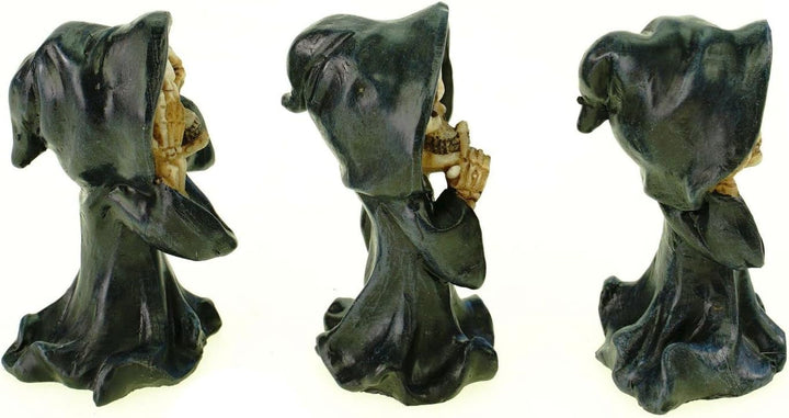 VOGLER Joh. Vogler GmbH 3er Set weise lustige Grim Reaper 9 cm Gothic Figur Totenschädel Totenkopf