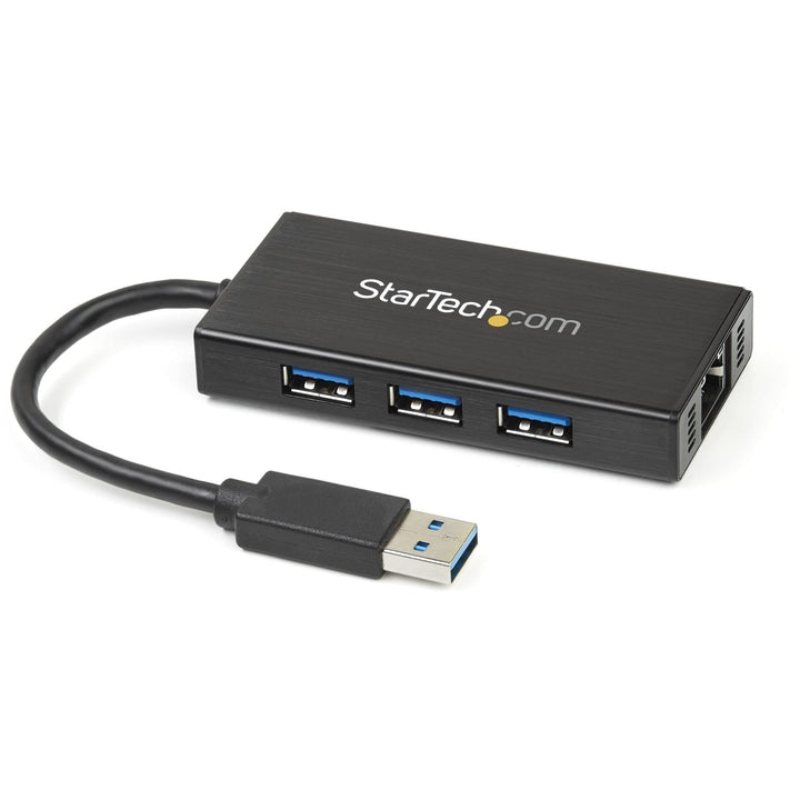 StarTech.com 3 Port USB 3.0 Hub mit Gigabit Ethernet Adapter aus Aluminium - Kompakter USB3 Hub mit