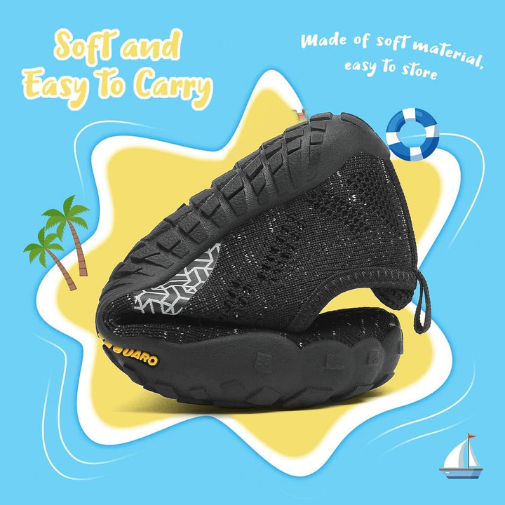 SAGUARO Kinder Barfussschuhe Schnell Trocknend Badeschuhe,24-36 EU 24 EU Schwarz, 24 EU Schwarz