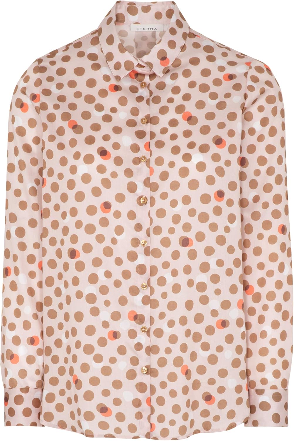 eterna Modern Fit Bluse Langarm Hemdkragen Muster braun 40 Braun, 40 Braun