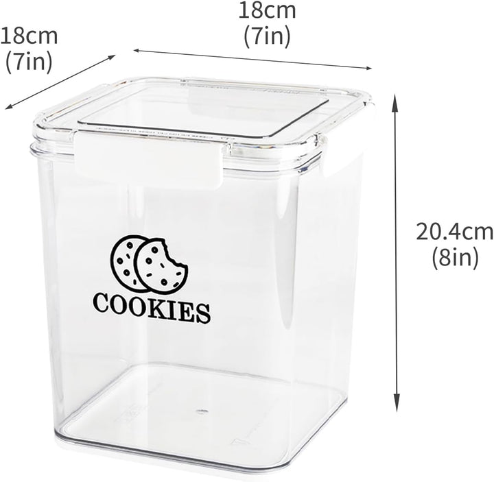 Keksdose Aufbewahrung 2er Set – Backzubehör Aufbewahrung Keksdose transparent luftdicht, Cute Cookie
