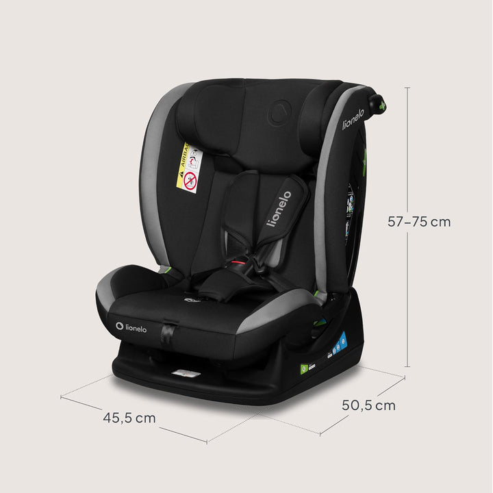 LIONELO AART I-SIZE Autositz für Kleinkinder 40-150 cm, Montage mit Sicherheitsgurten, Kopfstützen-