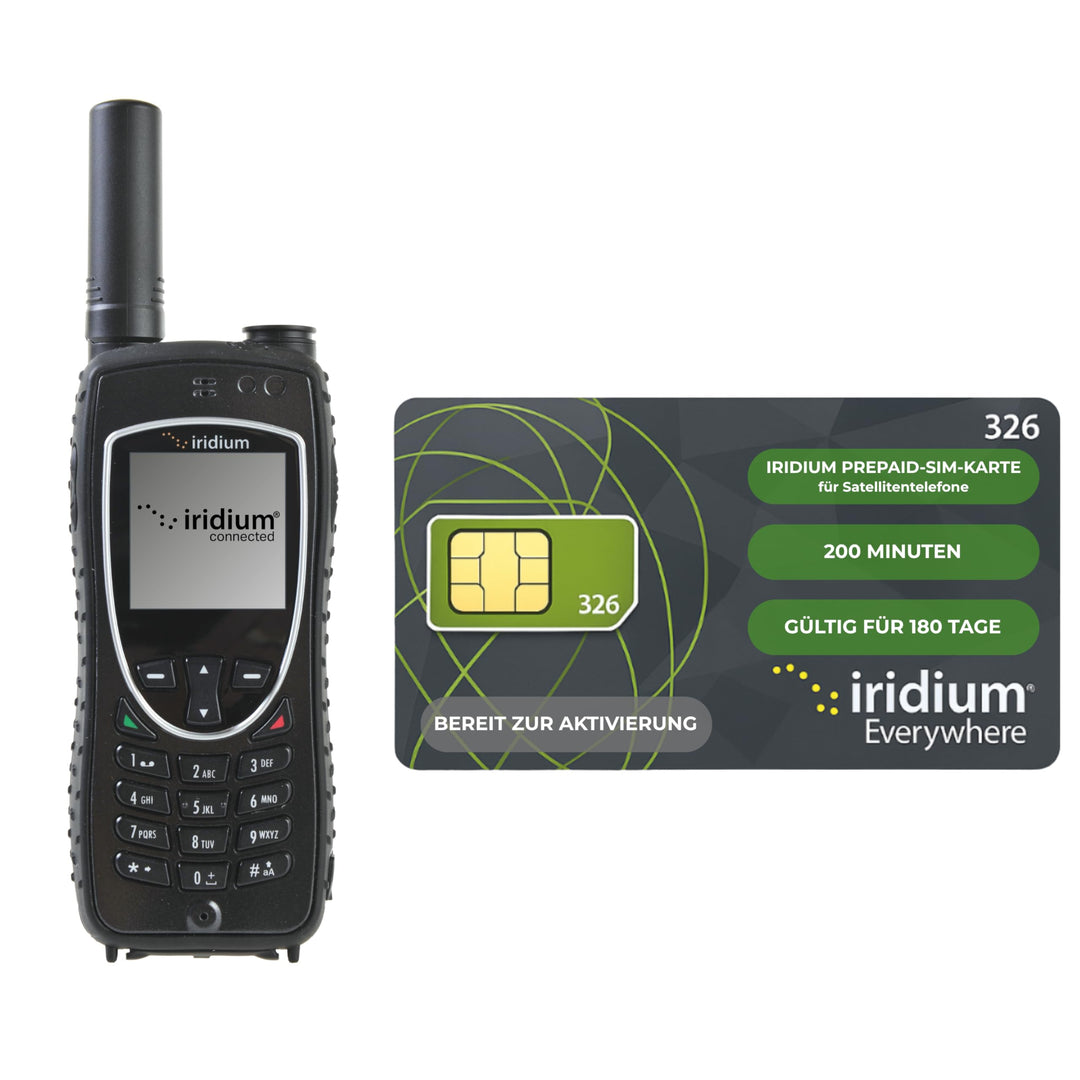 OSAT Iridium 9575 Extreme Satellitentelefon, Telefon und Prepaid-SIM-Karte mit 200 Minuten/180 Tage