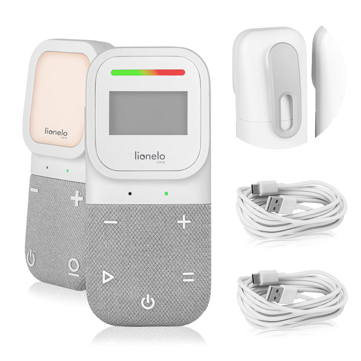 Lionelo Babyline 2.3 Audio-Babyphone mit Nachtlicht, Reichweite bis zu 400 m, LCD-Display, Gegenspre