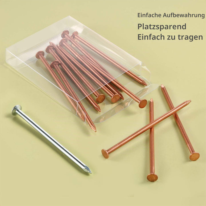 100 mm 12 Stück lange Kupfernägel zum Töten von Bäumen mit 1 Stück 4 Zoll Stahlnägel, Aufbewahrungsb