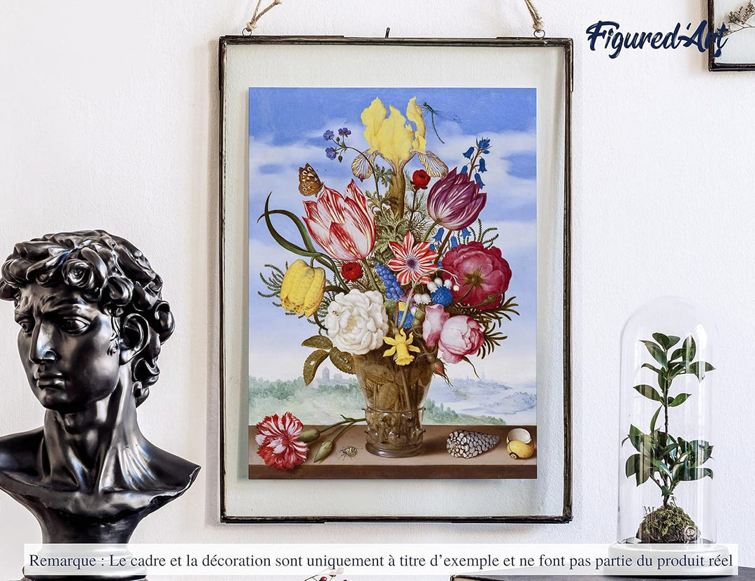 Figured'Art Malen Nach Zahlen Erwachsene Mit Rahmen Blumenstrauss - Ambrosius Bosschaert - Paint by