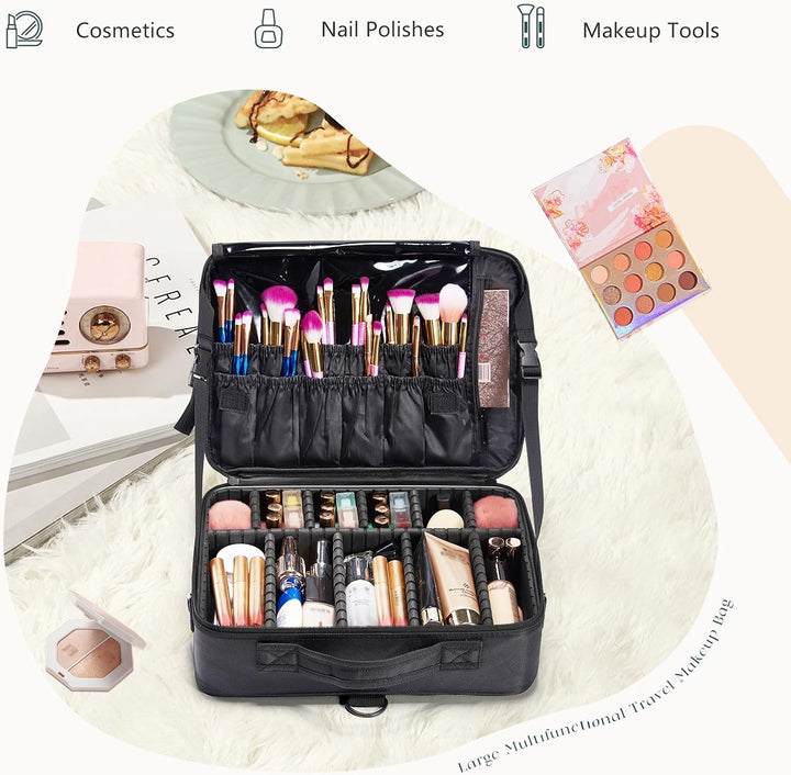Kosmetiktasche Gross Make up Tasche Schminktasche Kosmetikkoffer Make up Koffer Schminkkoffer Leer M
