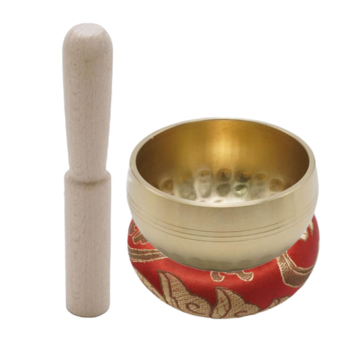Tibetisches Klangschalen-Set, Durchmesser 8 cm mit einzigartigem Design, einschliesslich Holzschläge