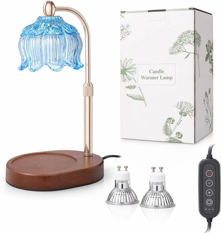 Kerzenwärmer Lampe Dimmer Timer Wachsschmelzer Blau | Elektrischer Wachsschmelzer mit Timer &amp; Dimmer
