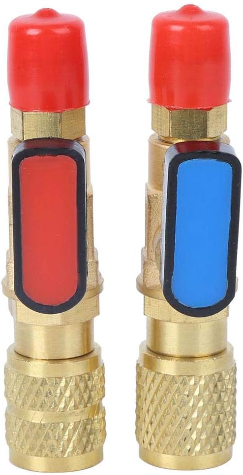 Haofy Klimaanlagen Kältemittel Kugelhahn, 2 Stück Kältemittelventil Kugelhahn Ladeschläuche Adapter,