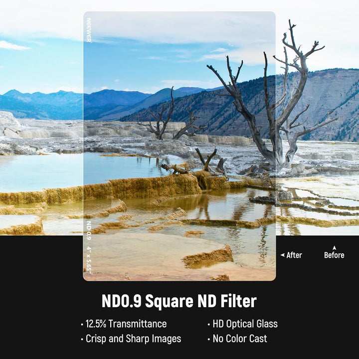 NEEWER ND0.9 (3 Stopps) quadratischer ND Filter, 4 x 5,65Zoll, doppelseitiger 30 Multi Nano beschich