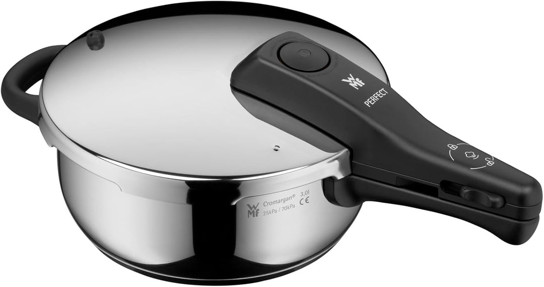 WMF Perfect One Pot Schnellkochtopf Induktion 3l, Dampfkochtopf, grosses Kochsignal, 2 Kochstufen, a