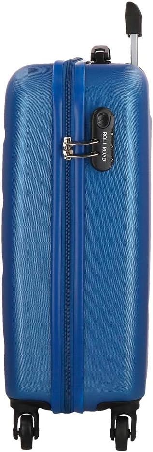 Roll Road Flex Kabinenkoffer Blau 38x54x20 cms Hartschalen ABS Kombinationsschloss 35L 2,5Kgs 4 Räde