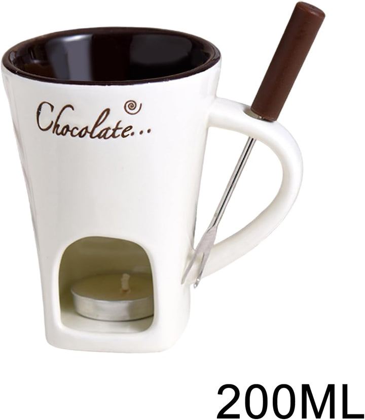 Schokofondue Tasse, 200 Ml Keramik Schokoladenfondue Tasse, Mehrzweck Chocolate Fondue Set Zum Schme