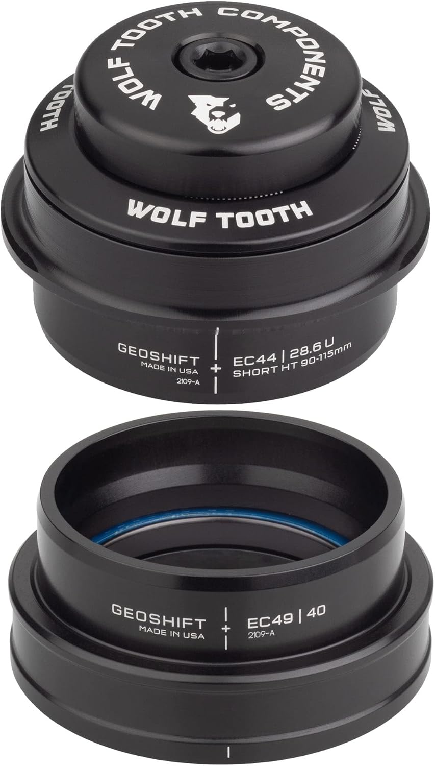 Wolf Tooth EC44 Upper ZS56 GeoShift unten 2 Grad Performance Angle Headset kurz XL, XL