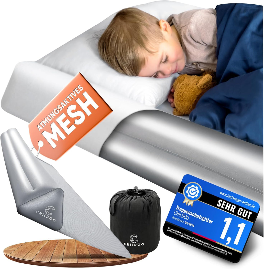 CHILDOO Rausfallschutz Bett aufblasbar Reise [Einzelpack] Bettschutzgitter für Kinder Bettkantenschu
