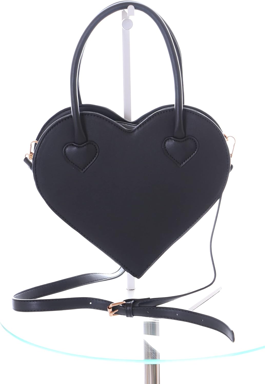 Kawaii-Story LB-6052 Herz Form schwarz Gothik Lolita Punk Harajuku Damen Umhänge Henkel Tasche PU