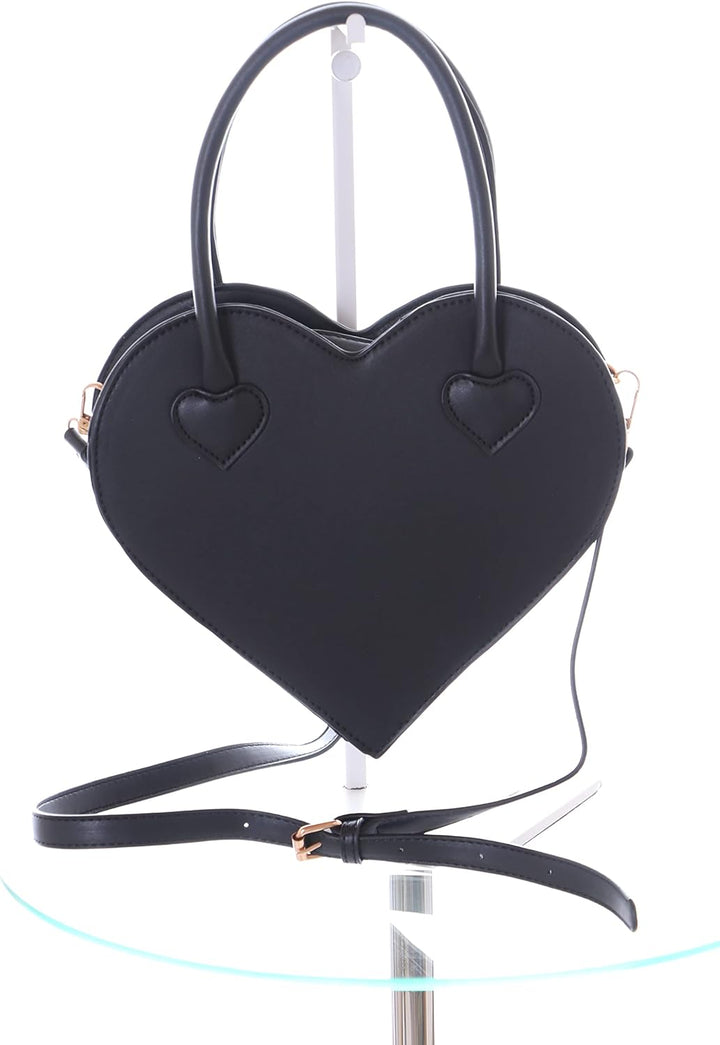 Kawaii-Story LB-6052 Herz Form schwarz Gothik Lolita Punk Harajuku Damen Umhänge Henkel Tasche PU