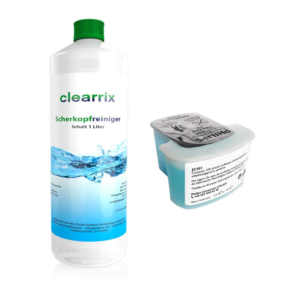 Scherkopfreiniger Nachfüllflüssigkeit für Reinigungskartuschen Rasierpflege + SmartCleanSystem JC303