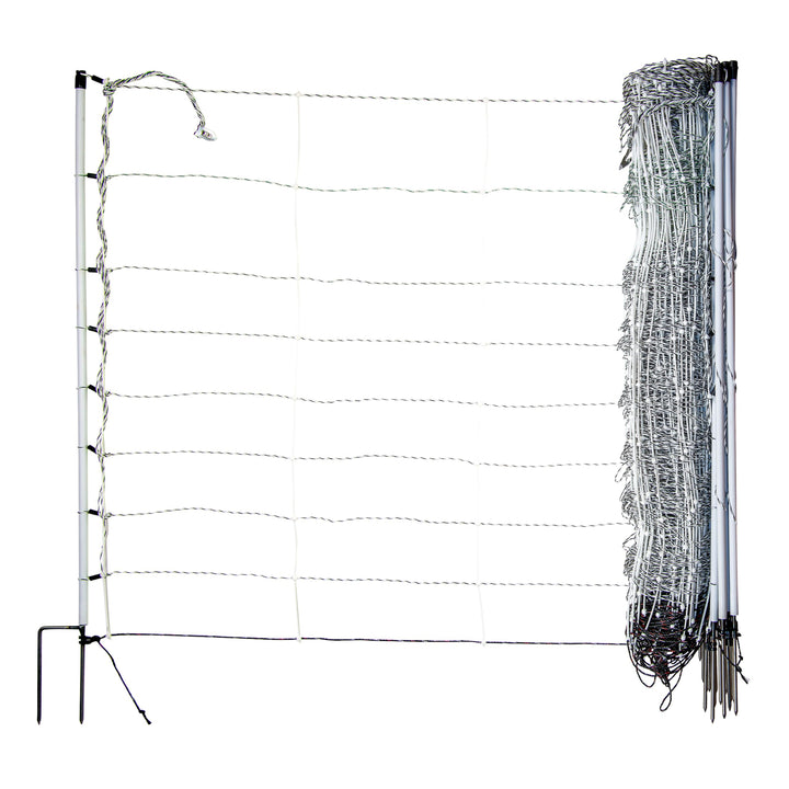 horizont Schafnetz - turbomax extra - Weidenetz Schaf weiss, Höhe 90cm, Länge 50m, Doppelspitze 14 P